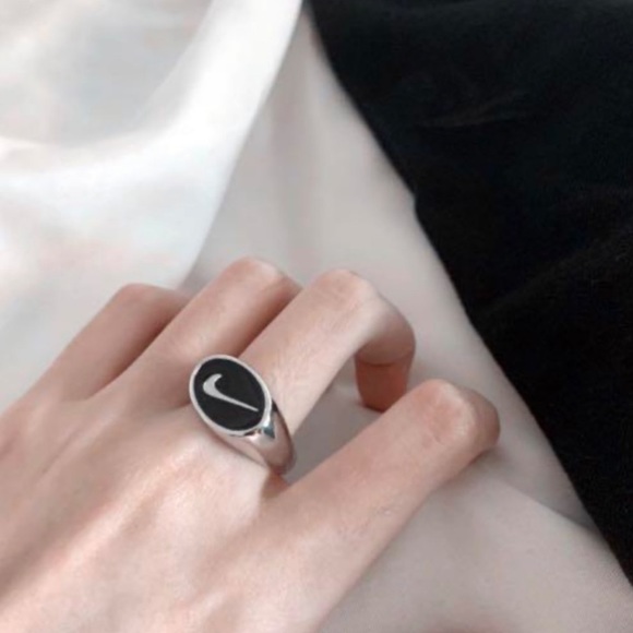 Black & Silver Nike Swoosh Ring - Picture 3 of 3